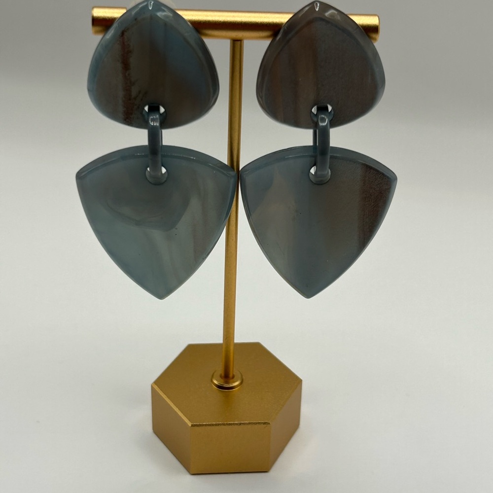 Acrylic Geometric Gray Earrings